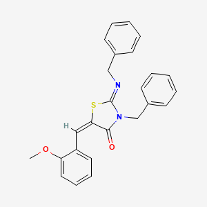 (5E)-3-benzyl-2-benzylimino-5-[(2-methoxyphenyl)methylidene]-1,3-thiazolidin-4-one