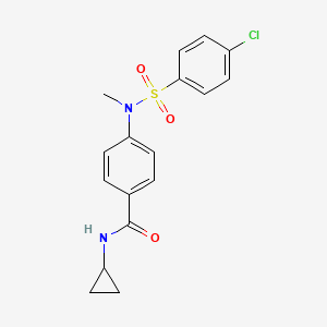 molecular formula C17H17ClN2O3S B4907991 4-[[(4-chlorophenyl)sulfonyl](methyl)amino]-N-cyclopropylbenzamide 