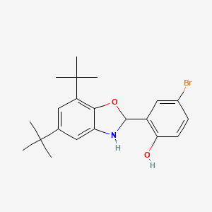 molecular formula C21H26BrNO2 B4907997 4-bromo-2-(5,7-di-tert-butyl-2,3-dihydro-1,3-benzoxazol-2-yl)phenol 