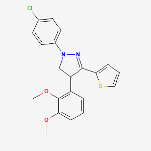 2-(4-Chlorophenyl)-4-(2,3-dimethoxyphenyl)-5-thiophen-2-yl-3,4-dihydropyrazole