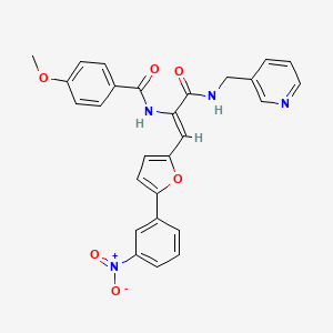 molecular formula C27H22N4O6 B4908017 4-methoxy-N-(2-[5-(3-nitrophenyl)-2-furyl]-1-{[(3-pyridinylmethyl)amino]carbonyl}vinyl)benzamide 