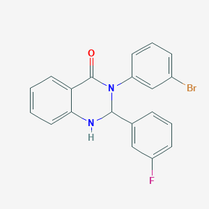 B490808 3-(3-bromophenyl)-2-(3-fluorophenyl)-2,3-dihydro-4(1H)-quinazolinone CAS No. 372175-96-7