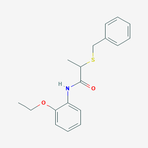 molecular formula C18H21NO2S B4908127 2-(benzylthio)-N-(2-ethoxyphenyl)propanamide 