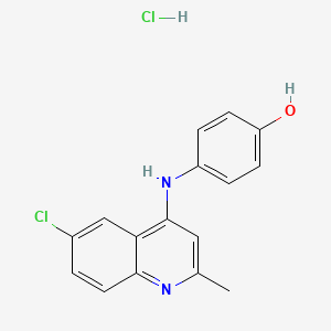 4-[(6-chloro-2-methylquinolin-4-yl)amino]phenol;hydrochloride