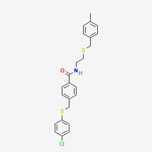 4-[(4-chlorophenyl)sulfanylmethyl]-N-[2-[(4-methylphenyl)methylsulfanyl]ethyl]benzamide