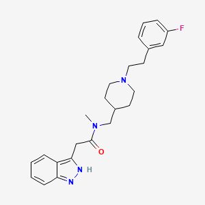 N-({1-[2-(3-fluorophenyl)ethyl]-4-piperidinyl}methyl)-2-(1H-indazol-3-yl)-N-methylacetamide