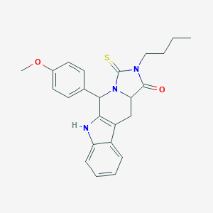 molecular formula C24H25N3O2S B490816 2-butyl-5-(4-methoxyphenyl)-3-thioxo-2,3,5,6,11,11a-hexahydro-1H-imidazo[5',1':6,1]pyrido[3,4-b]indol-1-one CAS No. 1094606-37-7