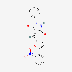 4-{[5-(2-nitrophenyl)-2-furyl]methylene}-1-phenyl-3,5-pyrazolidinedione