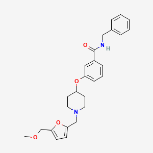 molecular formula C26H30N2O4 B4908190 N-benzyl-3-[(1-{[5-(methoxymethyl)-2-furyl]methyl}-4-piperidinyl)oxy]benzamide 