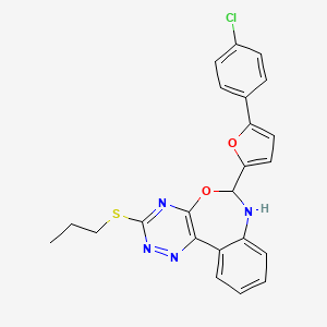 6-[5-(4-Chlorophenyl)-2-furyl]-3-(propylsulfanyl)-6,7-dihydro[1,2,4]triazino[5,6-D][3,1]benzoxazepine