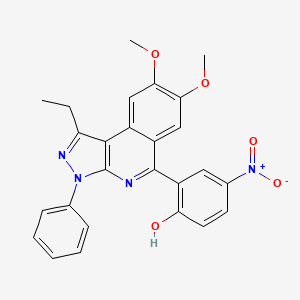 molecular formula C26H22N4O5 B4908249 2-(1-ethyl-7,8-dimethoxy-3-phenyl-3H-pyrazolo[3,4-c]isoquinolin-5-yl)-4-nitrophenol 