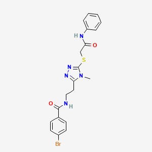 molecular formula C20H20BrN5O2S B4908250 N-(2-{5-[(2-anilino-2-oxoethyl)thio]-4-methyl-4H-1,2,4-triazol-3-yl}ethyl)-4-bromobenzamide 