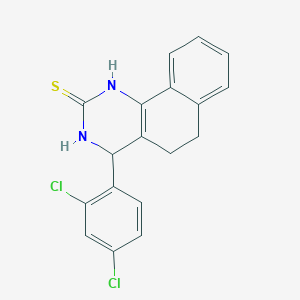 molecular formula C18H14Cl2N2S B490828 4-(2,4-dichlorophenyl)-3,4,5,6-tetrahydrobenzo[h]quinazoline-2(1H)-thione CAS No. 667908-57-8