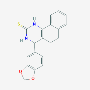 molecular formula C19H16N2O2S B490829 4-(1,3-benzodioxol-5-yl)-3,4,5,6-tetrahydrobenzo[h]quinazoline-2(1H)-thione CAS No. 667908-56-7