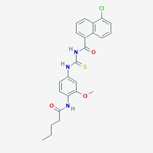 molecular formula C24H24ClN3O3S B4908299 5-chloro-N-({[3-methoxy-4-(pentanoylamino)phenyl]amino}carbonothioyl)-1-naphthamide 