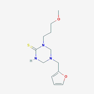 molecular formula C12H19N3O2S B490830 5-(2-Furylmethyl)-1-(3-methoxypropyl)-1,3,5-triazinane-2-thione CAS No. 667908-60-3