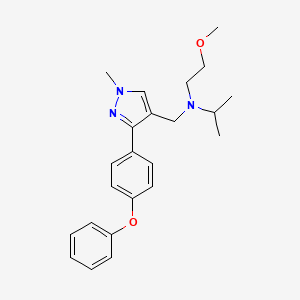 molecular formula C23H29N3O2 B4908316 N-(2-methoxyethyl)-N-{[1-methyl-3-(4-phenoxyphenyl)-1H-pyrazol-4-yl]methyl}-2-propanamine 