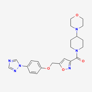 4-{1-[(5-{[4-(1H-1,2,4-triazol-1-yl)phenoxy]methyl}-3-isoxazolyl)carbonyl]-4-piperidinyl}morpholine