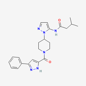 3-methyl-N-(1-{1-[(3-phenyl-1H-pyrazol-5-yl)carbonyl]-4-piperidinyl}-1H-pyrazol-5-yl)butanamide