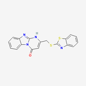 molecular formula C18H12N4OS2 B4908336 2-[(1,3-BENZOTHIAZOL-2-YLSULFANYL)METHYL]PYRIMIDO[1,2-A][1,3]BENZIMIDAZOL-4(1H)-ONE 