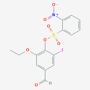 molecular formula C15H12INO7S B4908360 2-ethoxy-4-formyl-6-iodophenyl 2-nitrobenzenesulfonate 