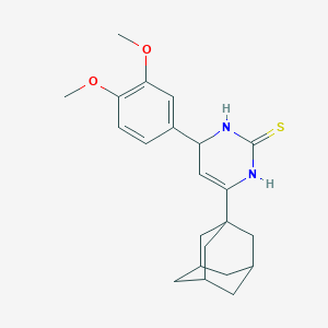 molecular formula C22H28N2O2S B490837 6-(1-adamantyl)-4-(3,4-dimethoxyphenyl)-3,4-dihydro-2(1H)-pyrimidinethione CAS No. 667908-64-7
