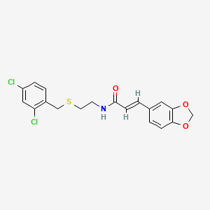 molecular formula C19H17Cl2NO3S B4908370 3-(1,3-benzodioxol-5-yl)-N-{2-[(2,4-dichlorobenzyl)thio]ethyl}acrylamide 