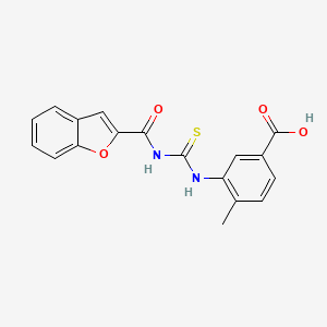 molecular formula C18H14N2O4S B4908380 3-(1-Benzofuran-2-carbonylcarbamothioylamino)-4-methylbenzoic acid 