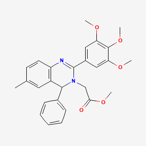 methyl 2-[6-methyl-4-phenyl-2-(3,4,5-trimethoxyphenyl)-3,4-dihydroquinazolin-3-yl]acetate