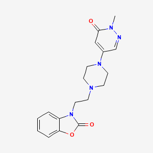 molecular formula C18H21N5O3 B4908413 3-[2-[4-(1-Methyl-6-oxopyridazin-4-yl)piperazin-1-yl]ethyl]-1,3-benzoxazol-2-one 