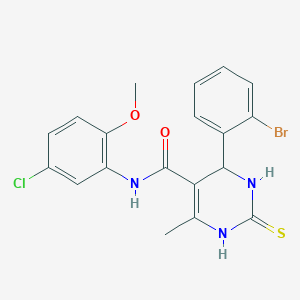 molecular formula C19H17BrClN3O2S B4908420 4-(2-bromophenyl)-N-(5-chloro-2-methoxyphenyl)-6-methyl-2-sulfanylidene-3,4-dihydro-1H-pyrimidine-5-carboxamide 