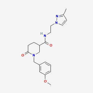 molecular formula C20H26N4O3 B4908479 1-(3-methoxybenzyl)-N-[2-(3-methyl-1H-pyrazol-1-yl)ethyl]-6-oxo-3-piperidinecarboxamide 