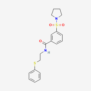 N-[2-(PHENYLSULFANYL)ETHYL]-3-(PYRROLIDINE-1-SULFONYL)BENZAMIDE