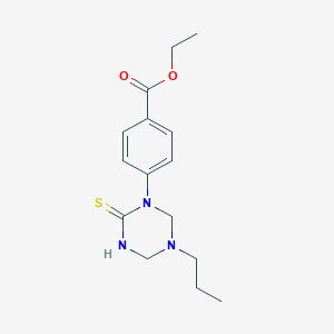 molecular formula C15H21N3O2S B490849 Ethyl 4-(5-propyl-2-thioxo-1,3,5-triazinan-1-yl)benzoate CAS No. 667908-79-4