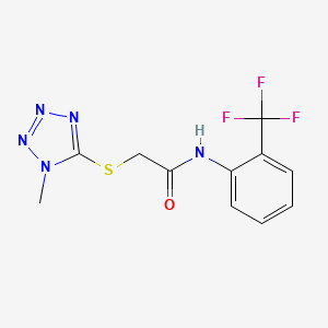 molecular formula C11H10F3N5OS B4908525 2-[(1-METHYL-1,2,3,4-TETRAZOL-5-YL)SULFANYL]-N-[2-(TRIFLUOROMETHYL)PHENYL]ACETAMIDE 