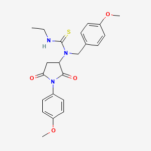 3-Ethyl-1-[1-(4-methoxyphenyl)-2,5-dioxopyrrolidin-3-yl]-1-[(4-methoxyphenyl)methyl]thiourea