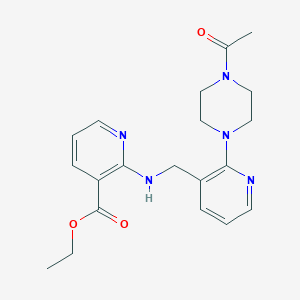 ethyl 2-({[2-(4-acetyl-1-piperazinyl)-3-pyridinyl]methyl}amino)nicotinate