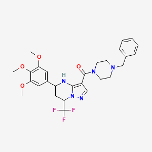 3-[(4-benzyl-1-piperazinyl)carbonyl]-7-(trifluoromethyl)-5-(3,4,5-trimethoxyphenyl)-4,5,6,7-tetrahydropyrazolo[1,5-a]pyrimidine