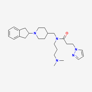 N-{[1-(2,3-dihydro-1H-inden-2-yl)-4-piperidinyl]methyl}-N-[3-(dimethylamino)propyl]-3-(1H-pyrazol-1-yl)propanamide