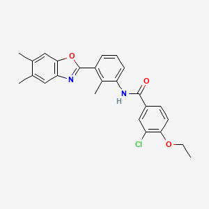 molecular formula C25H23ClN2O3 B4908643 3-chloro-N-[3-(5,6-dimethyl-1,3-benzoxazol-2-yl)-2-methylphenyl]-4-ethoxybenzamide 