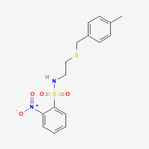 N-{2-[(4-methylbenzyl)thio]ethyl}-2-nitrobenzenesulfonamide