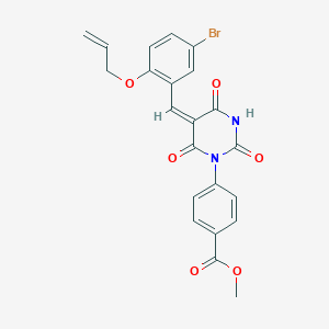 methyl 4-[(5E)-5-[(5-bromo-2-prop-2-enoxyphenyl)methylidene]-2,4,6-trioxo-1,3-diazinan-1-yl]benzoate