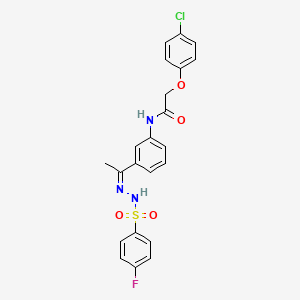 molecular formula C22H19ClFN3O4S B4908678 2-(4-chlorophenoxy)-N-(3-{N-[(4-fluorophenyl)sulfonyl]ethanehydrazonoyl}phenyl)acetamide 