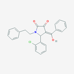 molecular formula C25H20ClNO3 B490868 4-benzoyl-5-(2-chlorophenyl)-3-hydroxy-1-(2-phenylethyl)-1,5-dihydro-2H-pyrrol-2-one CAS No. 425619-25-6
