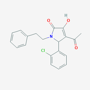 molecular formula C20H18ClNO3 B490870 4-acetyl-5-(2-chlorophenyl)-3-hydroxy-1-(2-phenylethyl)-1,5-dihydro-2H-pyrrol-2-one CAS No. 488793-64-2