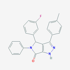 molecular formula C24H18FN3O B490875 4-(3-fluorophenyl)-3-(4-methylphenyl)-5-phenyl-4,5-dihydropyrrolo[3,4-c]pyrazol-6(1H)-one CAS No. 404911-50-8