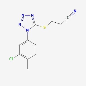 2-{[1-(3-chloro-4-methylphenyl)-1H-1,2,3,4-tetraazol-5-yl]sulfanyl}ethyl cyanide