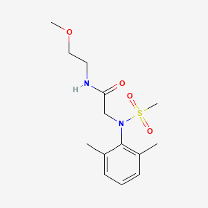 molecular formula C14H22N2O4S B4908757 2-[N-(2,6-DIMETHYLPHENYL)METHANESULFONAMIDO]-N-(2-METHOXYETHYL)ACETAMIDE 