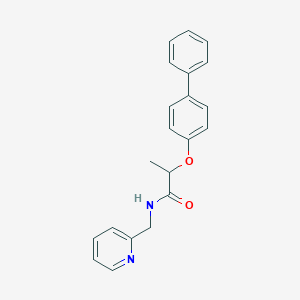 molecular formula C21H20N2O2 B4908781 2-(biphenyl-4-yloxy)-N-(pyridin-2-ylmethyl)propanamide 