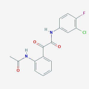 2-[2-(acetylamino)phenyl]-N-(3-chloro-4-fluorophenyl)-2-oxoacetamide